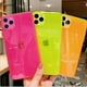 thumbnail image 2 of Fundas de teléfono de color fluorescente neón para iPhone 15 16 14 13 12 11 Pro Max Mini X XR XS 7 8 Plus SE 2020 Cubierta suave completamente protegida, 2 of 5