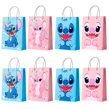 Stitch Party Favor Bags, Stitch Birthday Favor Bags Set - 16 Pcs Stitch Candy Bags, Stitch Party Bags for Boys/Girls Kids Stitch Themed Birthday Party Decoration Supplies