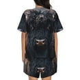 thumbnail image 6 of Goofa Majestic Black Yak for Womens Cotton 2 Piece Pajamas Set Classic Short Sleeve Pjs Set Soft Button Down Sleepwear Loungewear-3X-Large, 6 of 7