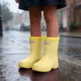 thumbnail image 2 of Elegyee Girls Rain Boots Unisex Solid Lightweight Soft Sole Non Outdoor Wear Rain Shoes, 2 of 5