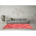 thumbnail image 3 of Ahgly Company Machine Washable Indoor Square Abstract Red Modern Area Rugs, 3' Square, 3 of 4