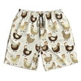thumbnail image 3 of Uemuo Chicken Cartoon Pattern Men's Swim Trunks Hawaiian Beach Bathing Suit Swimsuits Beach Quick-Dry Shorts with Pockets-, 3 of 9