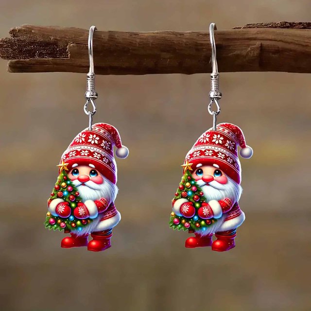 Colgante Decorativo Navideño de Plástico Rojo | Decoración Navideña | 3,2 X 2,1 X 0,27 Cm | Paquete de 2
