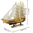 thumbnail image 4 of Modelo de velero de madera de 24 cm, decoración náutica, regalo temático para el hogar y la oficina, 4 of 12