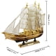 thumbnail image 3 of Modelo de velero de madera de 24 cm, decoración náutica, regalo temático para el hogar y la oficina, 3 of 15