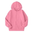 thumbnail image 5 of Children's Jackets Dqueduo Children's Winter Solid Color Full Zip Hooded Fleece Lined Sweatshirt Coat Jacket Pink 9-10 Years, 5 of 10