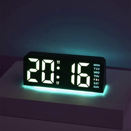 Honmine LED Large Character Digital Clock Ambient Light, Date Desk Clock Multifunctional Digital