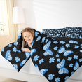 thumbnail image 4 of Homewish Blue Cherry Blossoms Full Size Comforter Sets, Cartoon Magic Butterfly Bedding Comforter Set, Teens Kids Boys Girls Reversible Bedding Sets, Microfiber Bedroom Decor, 3 Pieces, 4 of 8