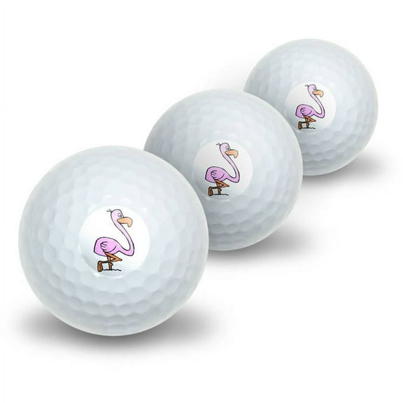 Pink Flamingo Novelty Golf Balls, 3pk