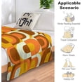 thumbnail image 6 of 70S Pattern Retro Orange and Brown Tones Flannel Fleece Throw Blankets 50"X40" Lightweight Fluffy Winter Fall Blanket Cozy Soft Fuzzy Plush Home Decor for Couch Bed Sofa Bedroom Living Room Travel, 6 of 6