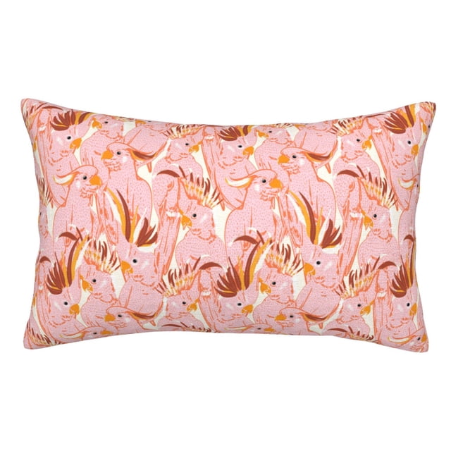Balery Pink Cockatoo Birds Funda de Cojín Estampada, Regalos para Mujeres, Regalos de Amor para Ella, Regalos para Novia o Esposa, Funda de Almohada-20"x30"
