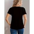 thumbnail image 2 of Print T-shirt, Casual Short Sleeve Crew Neck Top For Spring & Summer, Women's Clothing Tee Tee For adult, Men, Women, Teen, Teenager, adolescent, Youth, 2 of 4