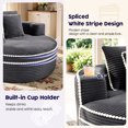 thumbnail image 4 of Lunale 54" Oversized Chaise Lounge Chair Indoor, Round Boneless Cloud Couch, No Assembly Required, Accent Reading Chair for Living Room, Gray Corduroy, 4 of 9