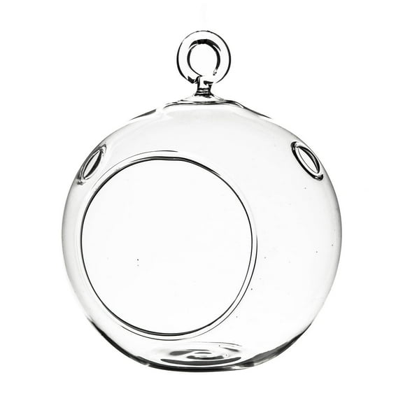 WGV Clear Hanging Glass Terrarium / Candle Holder - 4" Wide x 5" Height, Good quality - 1 Pc
