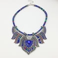 thumbnail image 3 of Yesbay Vintage Women Rhinestone Pendant Bib Necklace Statement Tribal Jewelry Gift,Blue, 3 of 7