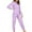 Purple, variant on Dealovy Jumpsuit Pajamas for Women Long Sleeve Onesie Sleepwear Winter Warm Plush Hooded Romper with Pockets