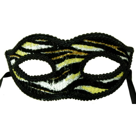 Electro Petite Costume Mardi Gras Mask Gold w/Black Swirls One Size