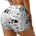 thumbnail image 2 of Cow Milk Pattern Workout Shorts For Women Scrunch Butt Lifting Yoga Gym Seamless Booty Biker Shorts X-Large, 2 of 9