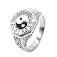 thumbnail image 3 of Yin Yang Trigrams Signet Band Taoísmo no Tai Hombres Zulema Anillo de acero inoxidable 316L, 3 of 8
