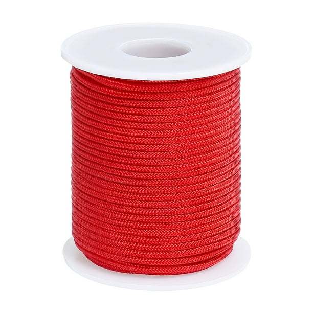 Cuerda de nylon Uxcell de 2 mm y 30 yardas, hilo de nylon trenzado para fabricación de joyas, rojo