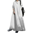 thumbnail image 2 of Robe Femme, Mode Printemps Couleur Unie Col Rabattu Manches Longues Bouton Poche Robe Maxi Décontractée Ample, 2 of 8