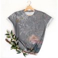 thumbnail image 4 of Hauts d'Été pour Femmes DYTTDG T-shirt à Fleurs Mode pour Femmes Grande Taille Col Rond Manches Courtes Décontracté Ample Tee Haut Hauts pour Femmes Liquidation Moins de 10 Multicolore,TG, 4 of 5