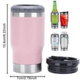 thumbnail image 2 of 4 in 1 Travel Mug and Can Insulator for 14oz Can and Beer Bottle Stainless steel Vacuum Insulated Cup and Thermocooler (Pink), 2 of 8