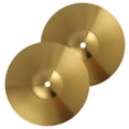 thumbnail image 3 of IFANLANDOR 10In Round Golden Brass Cymbals 2Pcs Pack for Professional Musicians Jazz, 3 of 7