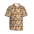 thumbnail image 2 of Daiia Cute Dogs Head Hawaiian Shirt for Men Gentle Cotton Regular Short Sleeve Casual-Medium, 2 of 9