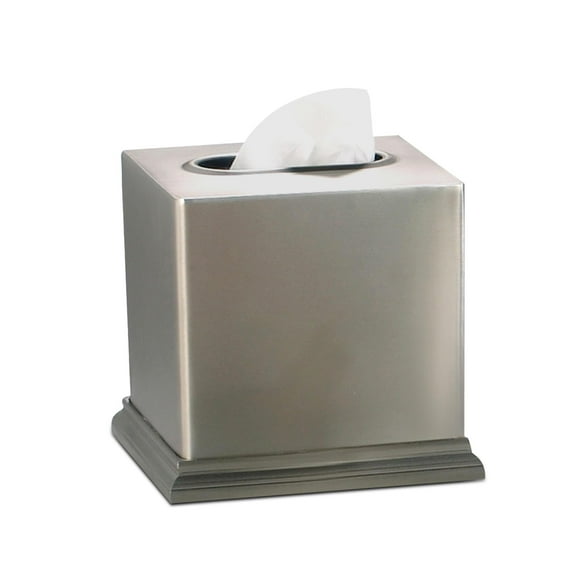 nu steel Rosemont Boutique Tissue Box cover Brushed Stainless Square for Bathroom Vanity Countertops  RM9H