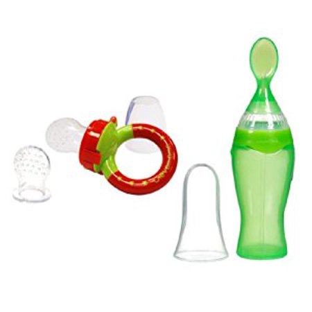 Clevafeed Silicone Food Feeder With Munchkin Easy Squeezy Spoon