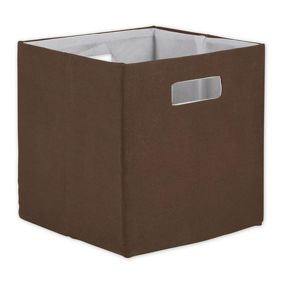 DII Polyester Storage Cube, Solid, Durable, Small Square, 11x11x11", Bark Brown
