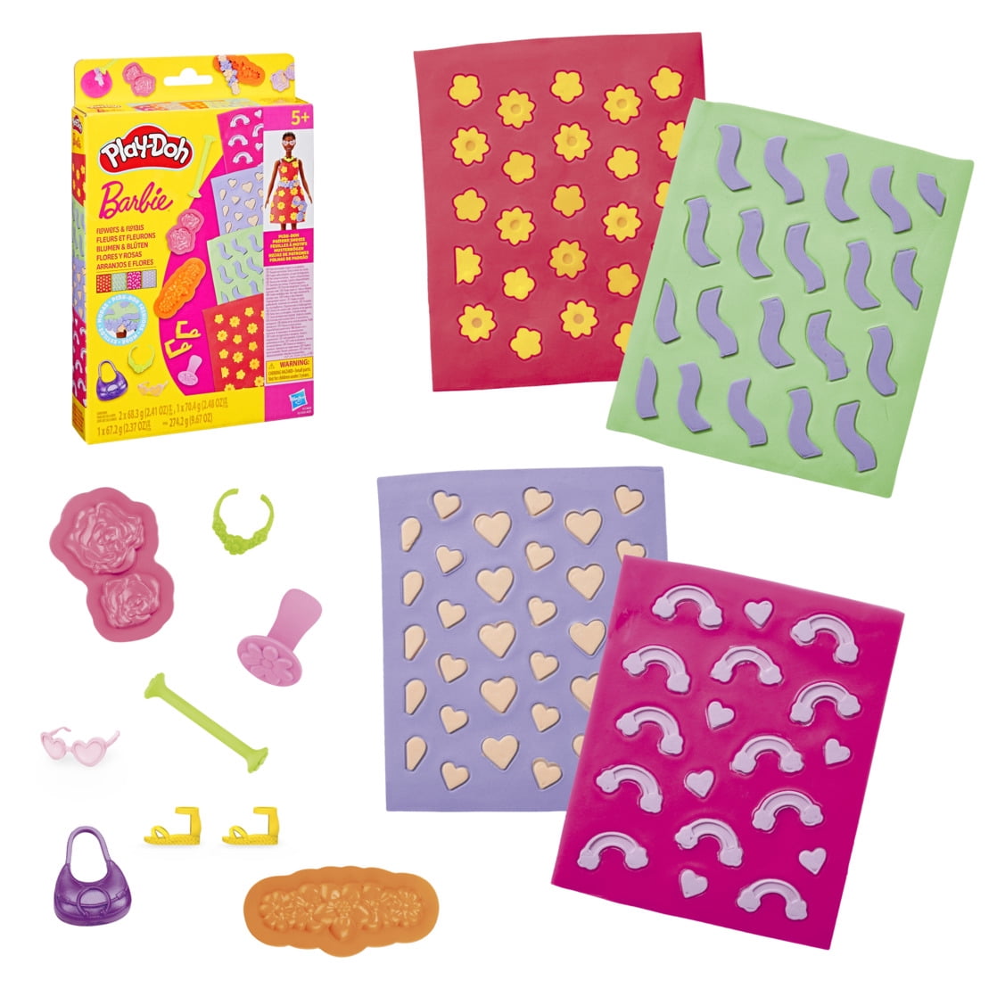 Play-Doh Barbie Designer Patterns Packs Assortment, Easter Basket Stuffers, Ages 5+