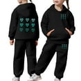 thumbnail image 2 of mgoYE Boys Size 7 Clothes Boys 2 Piece Outfit Set 3-14 Years for Casual Home School Travel Unisex Fall Outfit(Black,10-11 Years), 2 of 7