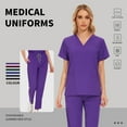thumbnail image 2 of VIAOLI Women's Scrub Set - V-Neck Top & Elastic Waist Jogger Pants for Medical Nursing Uniform  with Multiple Pockets, S-XXL, 2 of 6