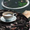 thumbnail image 3 of Ambesonne Forest Fitted Round Tablecloth, Wild Nature Floral Pattern, 40"- 44" Diameter, Charcoal Grey and Pale Tan, 3 of 5