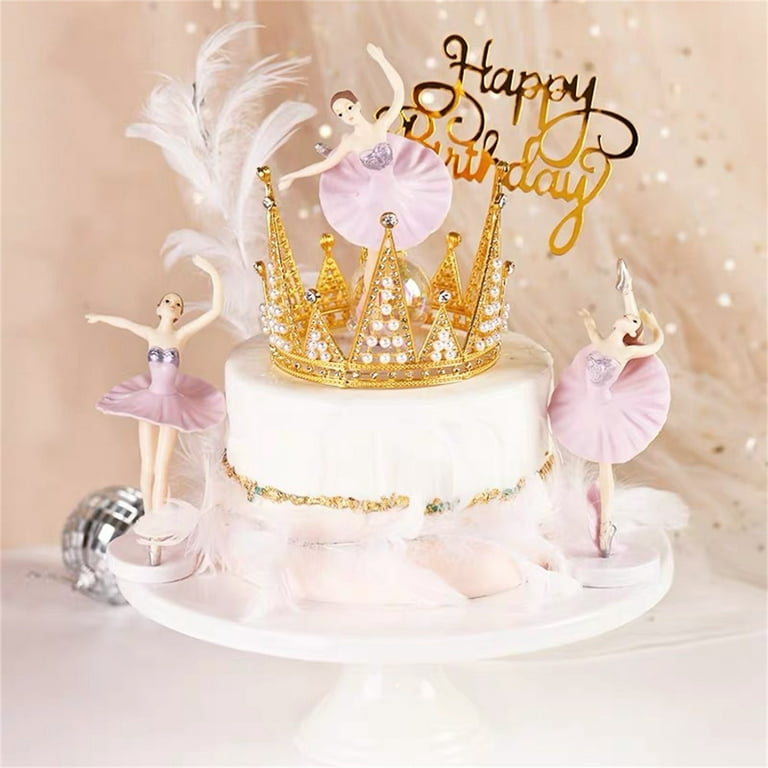 Ballerina cake topper, Ballerina birthday decoration, Gold cake topper – JO  SEASONS CRAFTS