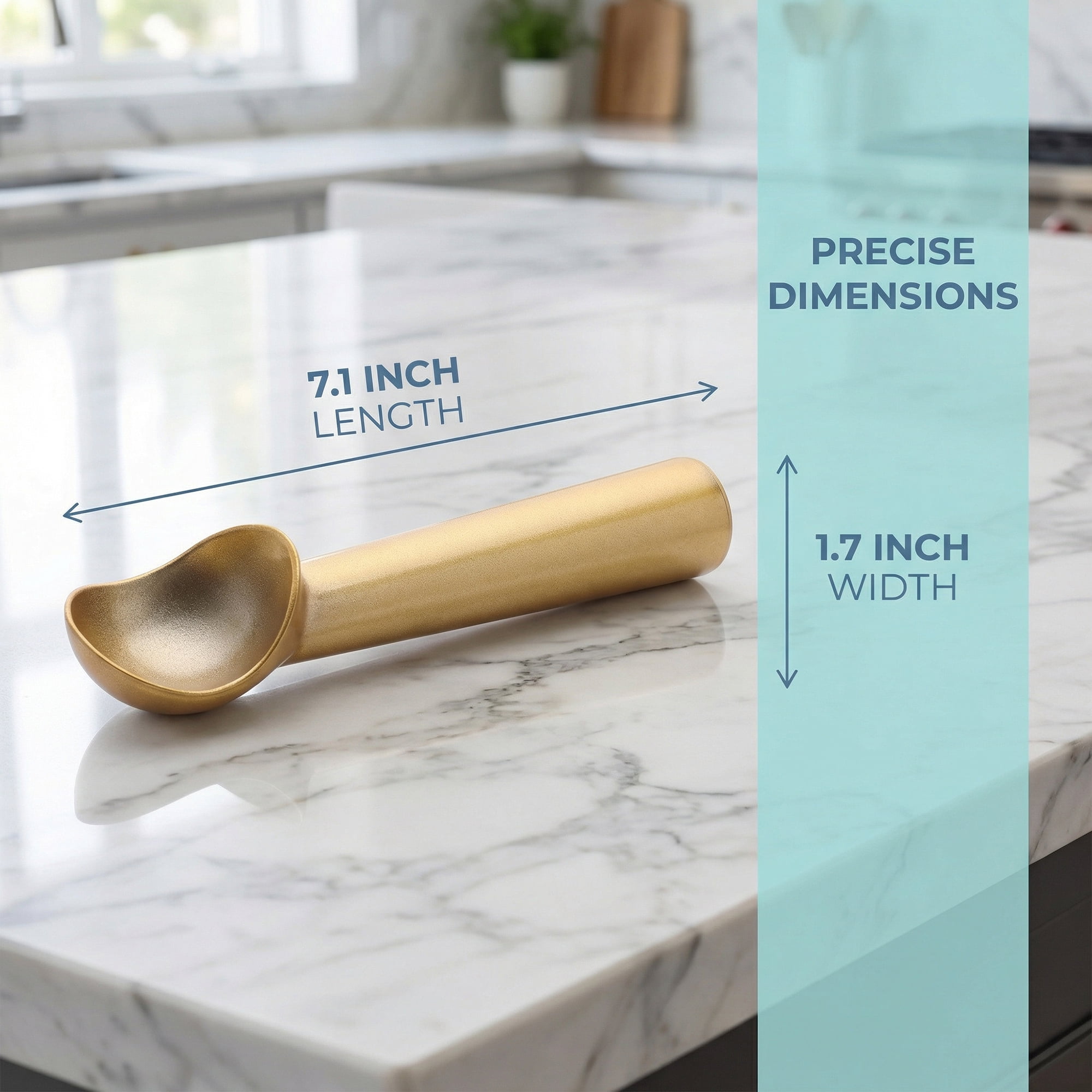 Unique Bargains Stainless Steel Ice Cream Scoop with Handle Gold 1