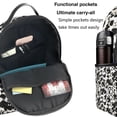 thumbnail image 5 of Lsque Cow Skin 1 Pattern Backpack – School Travel Canvas Daypack with Ergonomic Padded Straps, Multiple Compartments & Leather Handle, 5 of 5