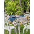 thumbnail image 3 of Outdoor Tablecloth with Umbrella Hole for Patio/Picnic/Party/Camping, Sunflower Vintage Waterproof Table Cloth Round Cover Washable, Colorful Flowers Summer Botanical Retro Art (Dia 54"), 3 of 8