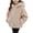 G123 Beige, variant on LUGOGNE Girls Sherpa Fleece Jacket Hooded Long Sleeve Full Zip Warm Teddy Coat Casual Loose Fit Outerwear with Multiple Pockets Kids Fall Winter Clothing