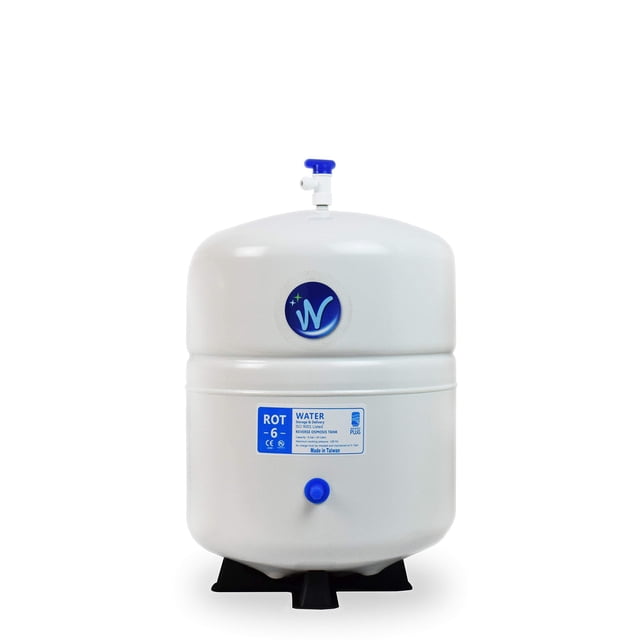 Pressurized Water Storage Tank - Reverse Osmosis Water Tank with Stainless Steel Connections and Ball Valve - Water Filtration System Storage Tank 6 Gal & appx. 3.6 Gal Usable Capacity (ROT-6-W)