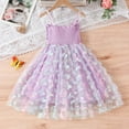 thumbnail image 3 of JUoaLXG Toddler Girls Casual Dresses Summer Mesh Sleeveless Suspenders Dance Party Princess Dress Holiday Wear,Purple,4-5 Years, 3 of 3