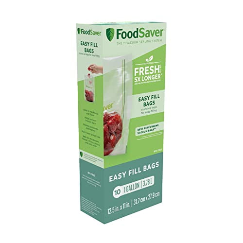 FoodSaver Sacs de Scellage sous Vide Faciles à Remplir, 1 Gallon, 10 Unités