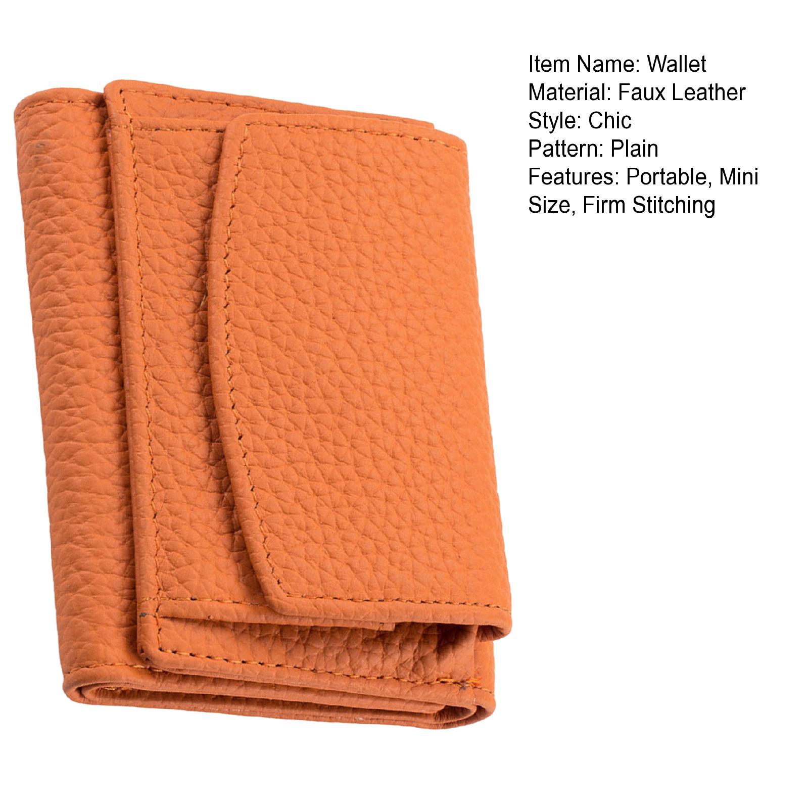 Mini Wallet Faux Leather Coin Purse RFID Blocking Card Holder Firm Stitching Folding Small Change Storage Pouch