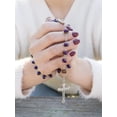 thumbnail image 5 of Nazareth Store Deep Purple Beads Rosary Catholic Necklace Holy Soil & Crucifix Cross Jerusalem Velvet Bag, 5 of 8