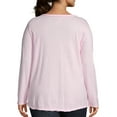 thumbnail image 2 of Just My Size Women's Plus Split Neck Long Sleeve Graphic Tee, 2 of 5