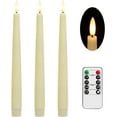 thumbnail image 1 of Stmarry LED Flameless Taper Candles with 3D Wick, 9.65 Inch Real Wax with Remote and Timer, 3 Pack Flickering Candlesticks Battery Operated, Classic Tall Taper Candles, Ivory, 1 of 8