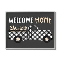 Stupell Home Décor Industries Grey Autumn Harvest Truck Welcome Home Text Gray Framed Design by Arrolynn Weiderhold