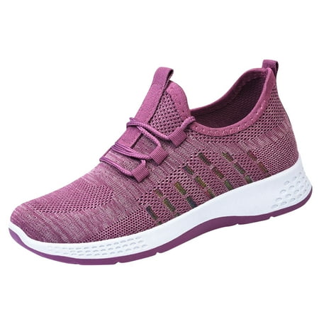 

TOYFUNNY Womens Flyknit Mesh Breathable Sneakers Running Shoes